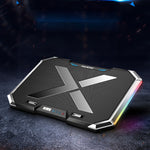 NUOXI Q8 筆記本散熱器液晶屏按鈕可控RGB發光電腦冷卻底座