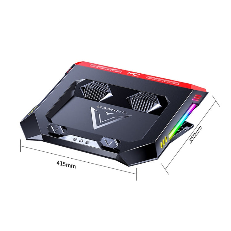 MC X500 筆記型電腦散熱器增高支架散熱底座，黑紅標準版，海藍標準版