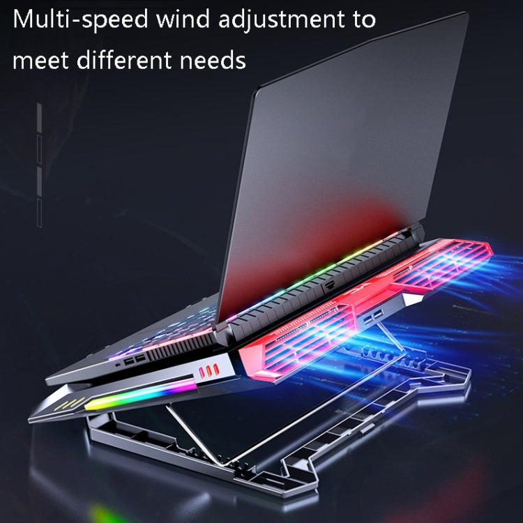 MC X500 筆記型電腦散熱器增高支架散熱底座，黑紅標準版，海藍標準版