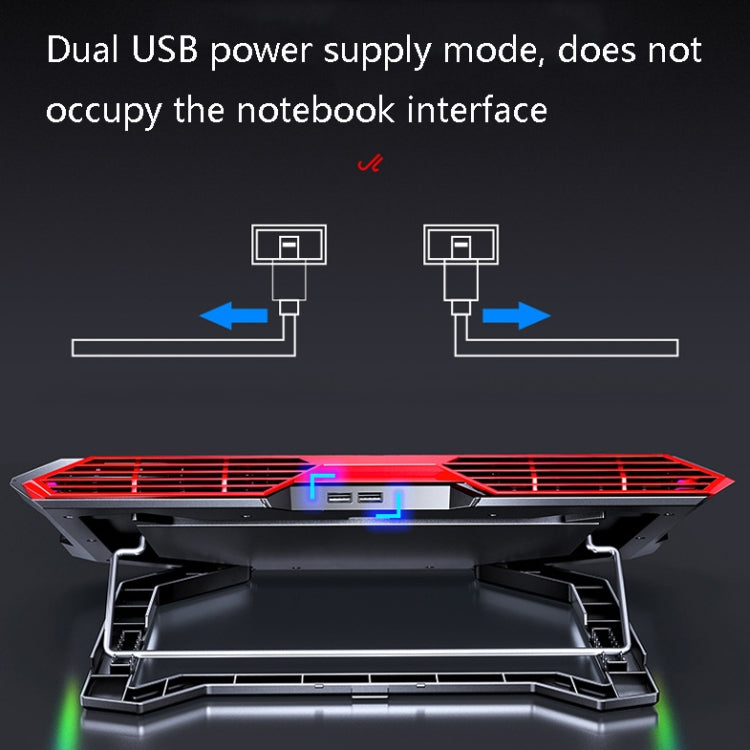 MC X500 筆記型電腦散熱器增高支架散熱底座，黑紅標準版，海藍標準版