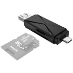 YH-109 SD/TF/Type-C/Micro USB/USB 電腦手機 OTG 讀卡機，白色，黑色