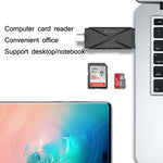 YH-109 SD/TF/Type-C/Micro USB/USB 電腦手機 OTG 讀卡機，白色，黑色