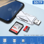 YH-109 SD/TF/Type-C/Micro USB/USB 電腦手機 OTG 讀卡機，白色，黑色