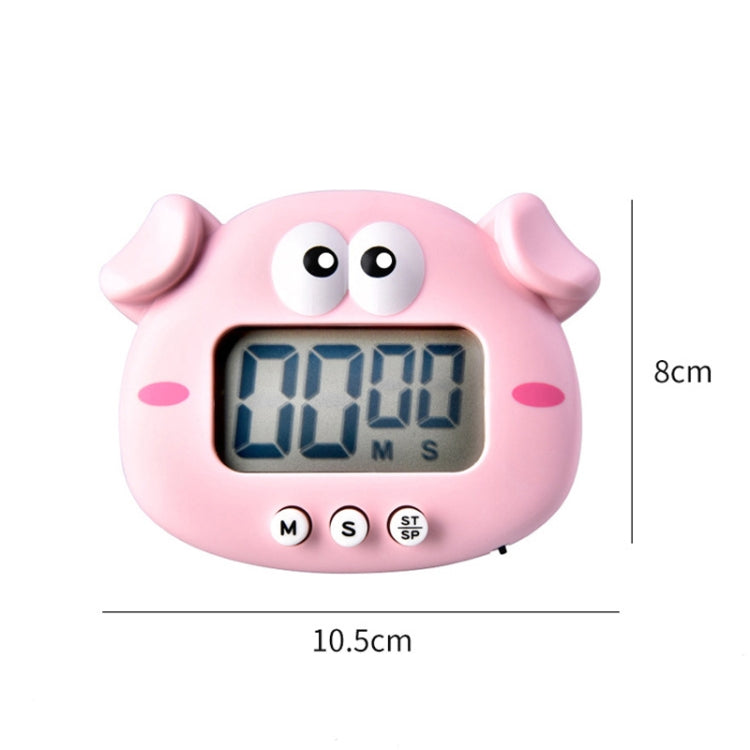 廚房烘焙卡通動物電子計時鬧鐘 學生學習計時器，粉豬，黃雞，綠蛙，粉蛙