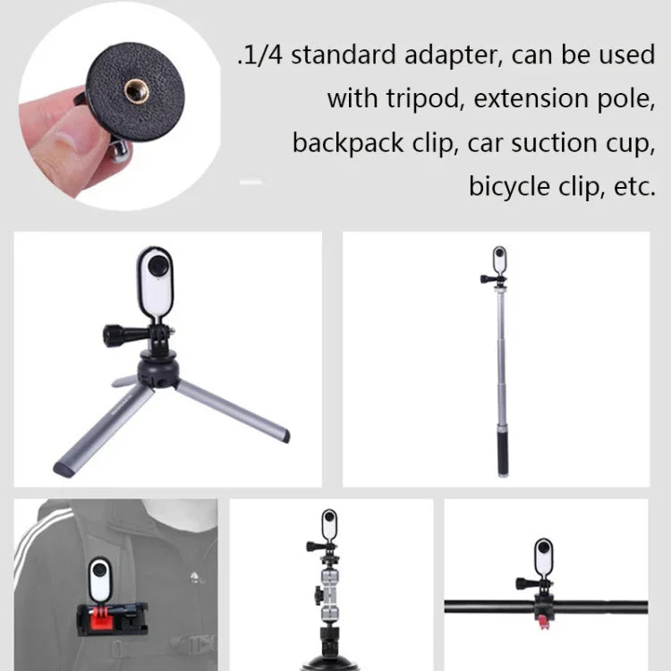 Sunnylife IST-Q9439 適用於 Insta360 GO 安裝支架穩定器，相機框架轉接器，背包夾，三腳架