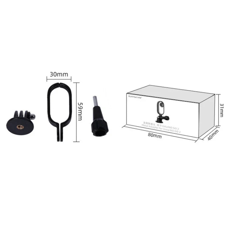 Sunnylife IST-Q9439 適用於 Insta360 GO 安裝支架穩定器，相機框架轉接器，背包夾，三腳架