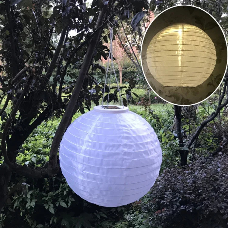 26LM 戶外太陽能白色燈籠吊燈婚禮節慶燈籠庭院裝飾燈