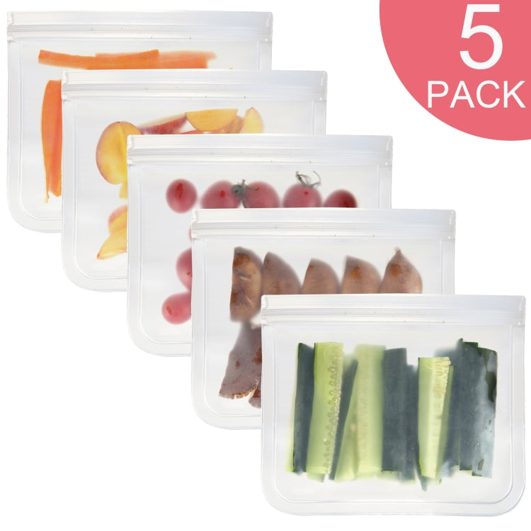半透明磨砂PEVA食品保鮮袋冰箱食品收納袋自封食品袋，5個/套（NO.1x5），5個/套（NO.2x5），6個/套（NO.1x4+NO.2x2），10個/套（NO.1x6+NO.2x4），12個/套（NO.1x7+NO.2x5）