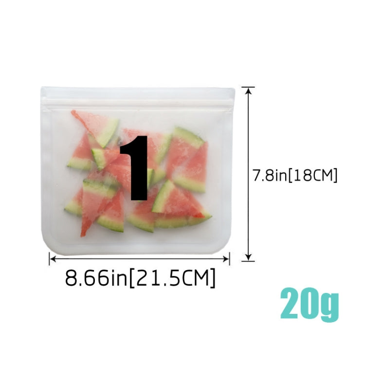 半透明磨砂PEVA食品保鮮袋冰箱食品收納袋自封食品袋，5個/套（NO.1x5），5個/套（NO.2x5），6個/套（NO.1x4+NO.2x2），10個/套（NO.1x6+NO.2x4），12個/套（NO.1x7+NO.2x5）