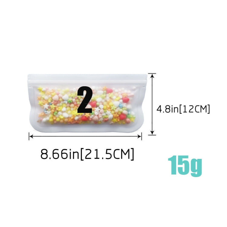 半透明磨砂PEVA食品保鮮袋冰箱食品收納袋自封食品袋，5個/套（NO.1x5），5個/套（NO.2x5），6個/套（NO.1x4+NO.2x2），10個/套（NO.1x6+NO.2x4），12個/套（NO.1x7+NO.2x5）