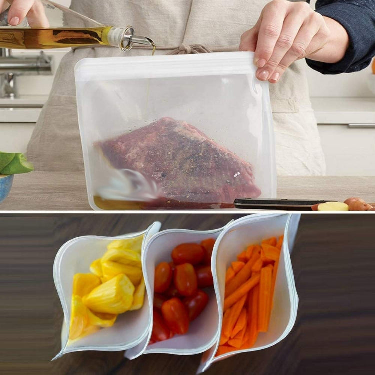 半透明磨砂PEVA食品保鮮袋冰箱食品收納袋自封食品袋，5個/套（NO.1x5），5個/套（NO.2x5），6個/套（NO.1x4+NO.2x2），10個/套（NO.1x6+NO.2x4），12個/套（NO.1x7+NO.2x5）