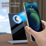 Y13 15W 磁吸無線手機支架充電器，適用 iPhone，黑色，銀色