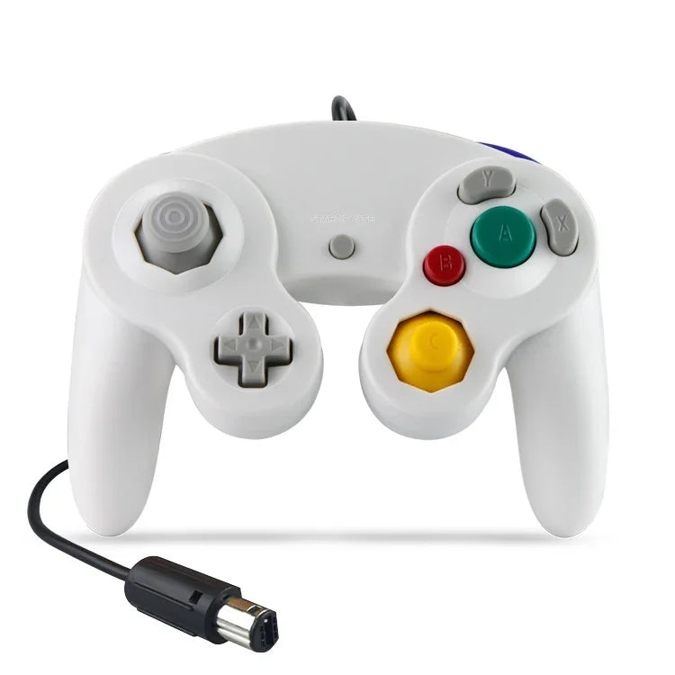 2 件裝單點震動控制器有線遊戲手把，適用於 Nintendo NGC / Wii，白色、粉色、黃色、紅色、紫色、綠色、藍色、黑色、銀色、橙色