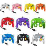 2 件裝單點震動控制器有線遊戲手把，適用於 Nintendo NGC / Wii，白色、粉色、黃色、紅色、紫色、綠色、藍色、黑色、銀色、橙色