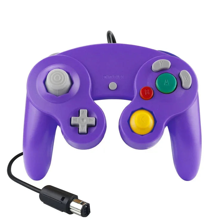 2 件裝單點震動控制器有線遊戲手把，適用於 Nintendo NGC / Wii，白色、粉色、黃色、紅色、紫色、綠色、藍色、黑色、銀色、橙色