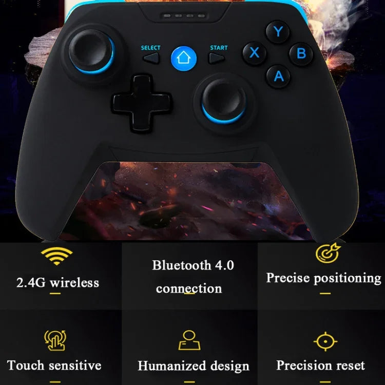 CX-X1 2.4GHz + 藍牙 4.0 無線遊戲控制器手把，適用於 Android / iOS / PC / PS3，單手把（藍色）、手把 + 支架（藍色）、手把 + 支架 + 接收器（藍色）