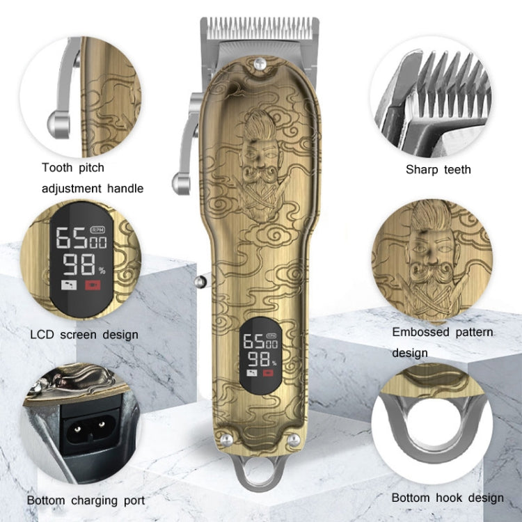 RESUXI 復古 Piaget 理髮器 LCD 數字顯示高功率理髮器，JM-106 歐規插頭