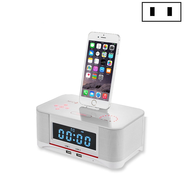 A8 充電底座音頻 NFC 藍牙喇叭鬧鐘，美規插頭，英規插頭，歐規插頭