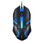 2件裝 T-WOLF V1 USB介面 3鍵 1200 DPI 有線滑鼠 7色背光電競滑鼠 線長：1.35米