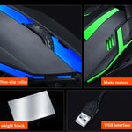 2件裝 T-WOLF V1 USB介面 3鍵 1200 DPI 有線滑鼠 7色背光電競滑鼠 線長：1.35米