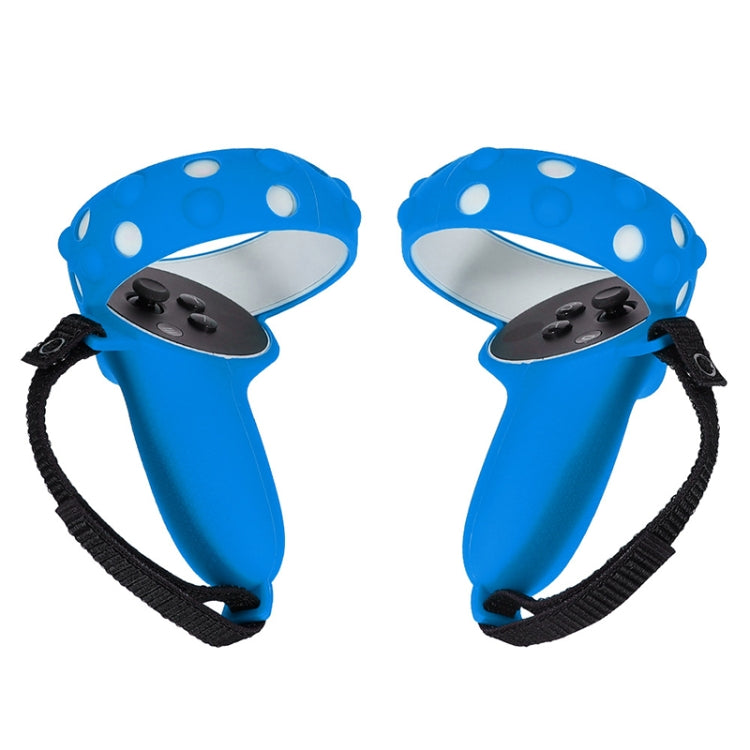 2套GS092手柄控制器矽膠保護套防摔防丟全包覆，適用於Oculus Quest 2，GS092藍色，GS092黑色