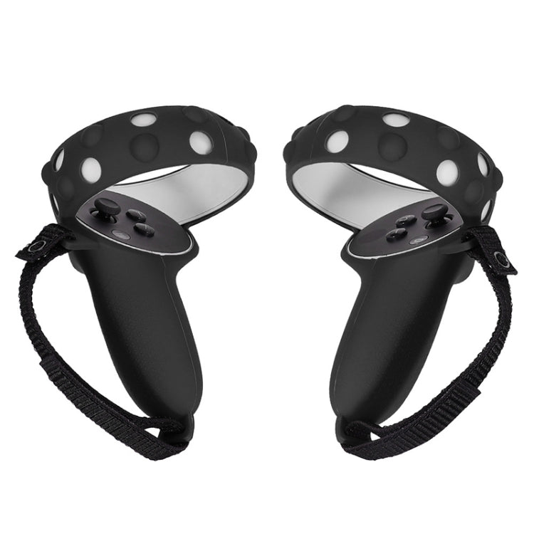 2套GS092手柄控制器矽膠保護套防摔防丟全包覆，適用於Oculus Quest 2，GS092藍色，GS092黑色