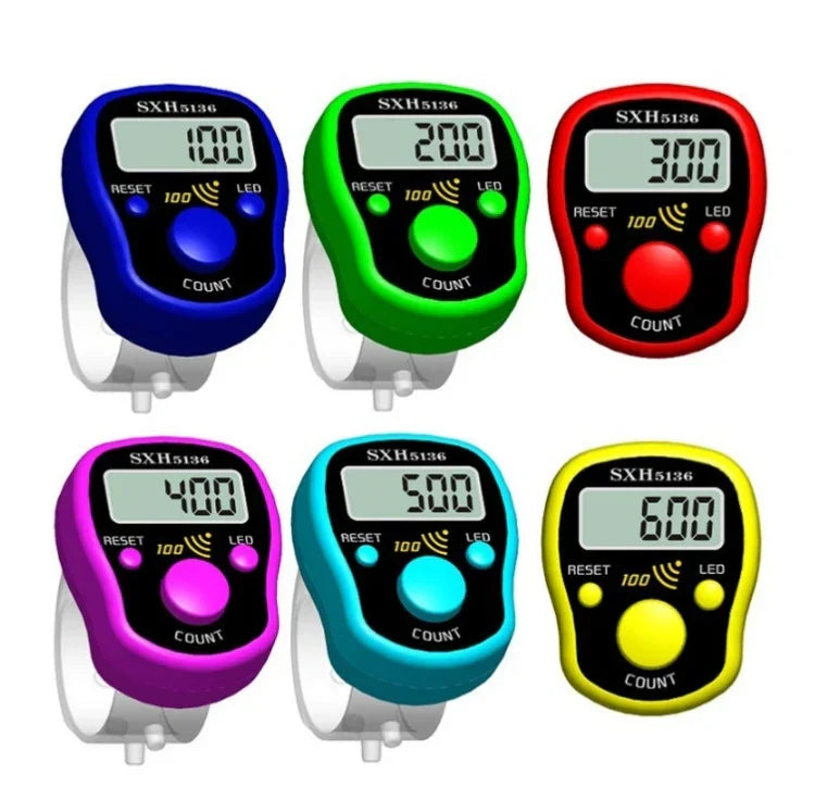 LED發光電子計數器帶聲音提醒功能百位後，隨機顏色發貨，4個發光款