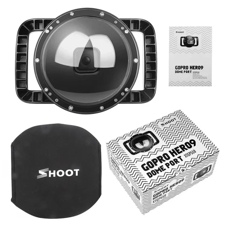 SHOOT XTGP559 球形端口水下潛水相機鏡頭透明保護殼，適用於 GoPro HERO9 Black，適用於 GoPro HERO9 Black