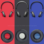 2 件裝耳機海綿套 耳機皮革套 適用於 Jabra Revo Wireless，顏色：黑色 黑色網，黑色 黑色網，黑色 紅色網，黑色 藍色網，白色 白色網，黑色 灰色網