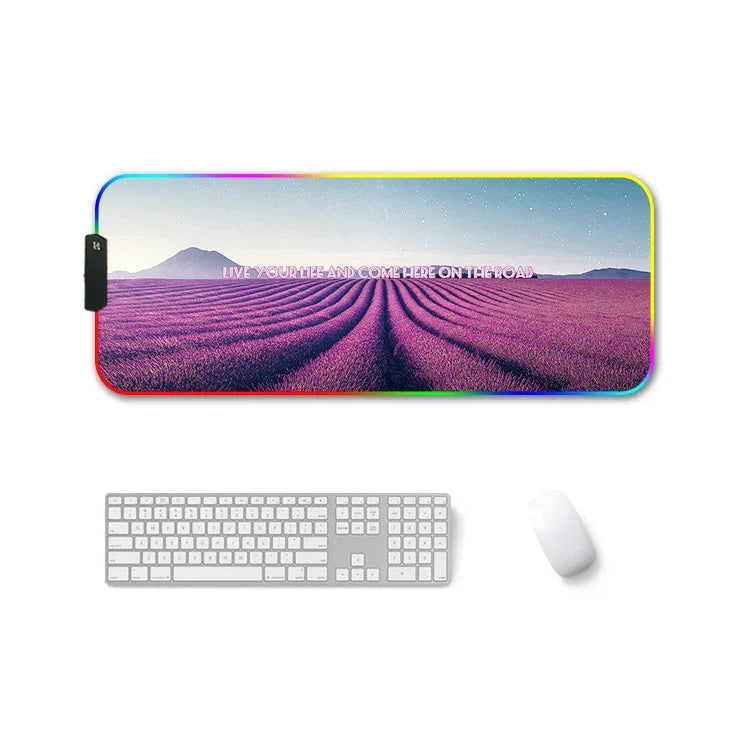 F-01 橡膠熱轉印 RGB 發光防滑滑鼠墊，250x350x3mm，250x350x4mm，260x390x3mm，260x390x4mm，300x350x3mm