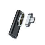 20 Pin Elbow Magnetic USB-C / Type-C Adapter Support Charging and 4K Video Transferring, Silver, Gray, Black