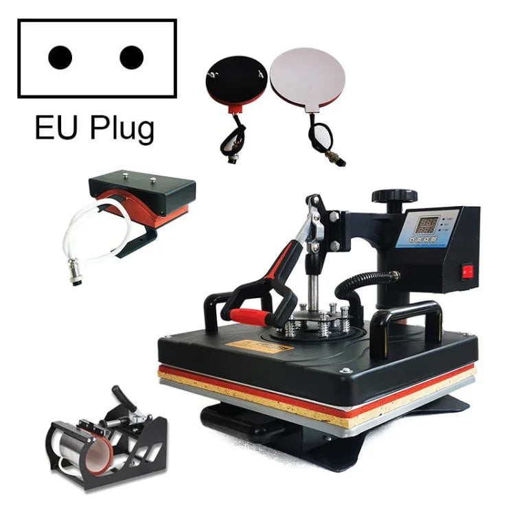 WL2938T 1200W 5 in 1 Heat Transfer Machine For T-Shirt Printing Heat Transfer Machine, EU Plug, 1200W