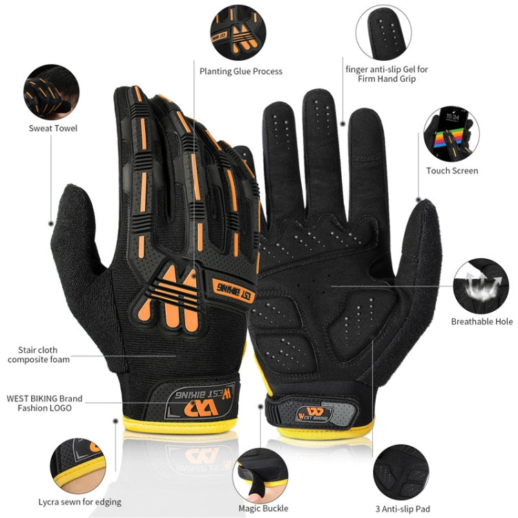 WEST BIKING YP0211208 Riding Gloves Motorcycle Bike Long Finger Non-Slip Touch Screen Gloves, M, XL