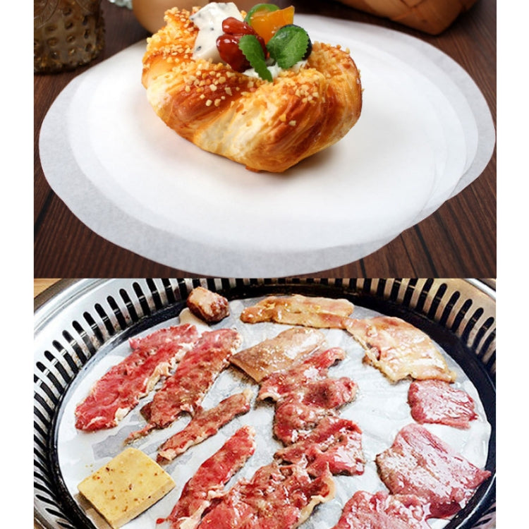 200片/包雙面矽膠油紙烘焙紙蛋糕餅乾披薩盤防沾防油紙，直徑11公分，直徑12公分