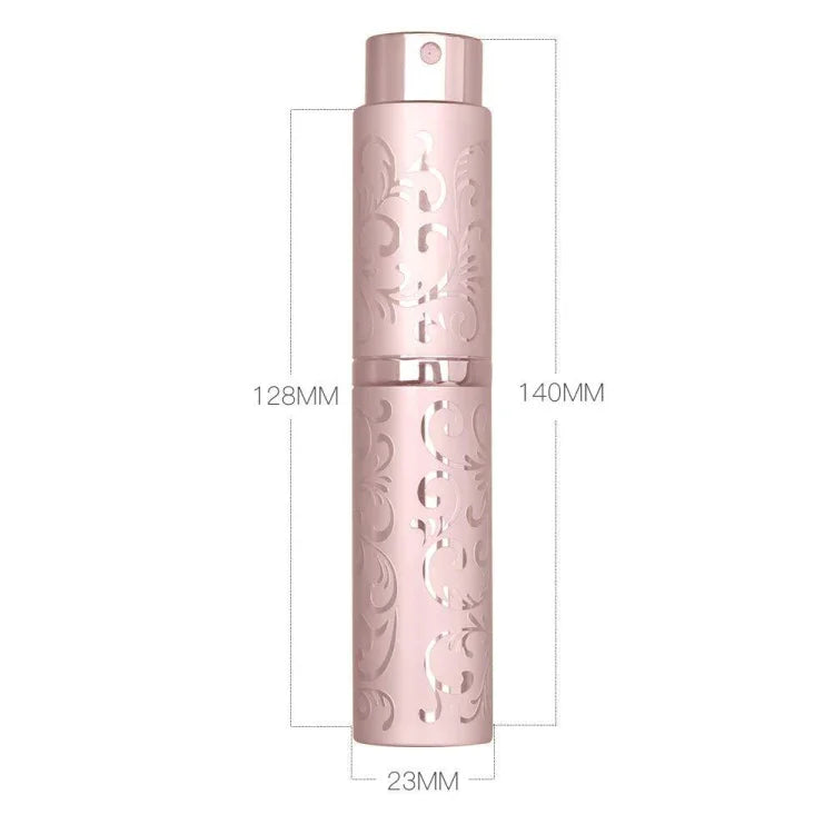 2支壓紋旋轉香水瓶 金屬噴霧瓶 消毒酒精噴霧瓶，10ml