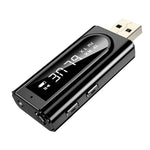 USB 車用藍牙 5.0 轉接器接收器 FM + AUX 音頻雙輸出立體聲發射器，K9 黑色