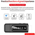 USB 車用藍牙 5.0 轉接器接收器 FM + AUX 音頻雙輸出立體聲發射器，K9 黑色