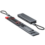 Oatsbasf 03083 便攜多功能 Micro USB + USB-C / Type-C + 8 Pin 三合一充電線，白色、灰色、橙色、綠色