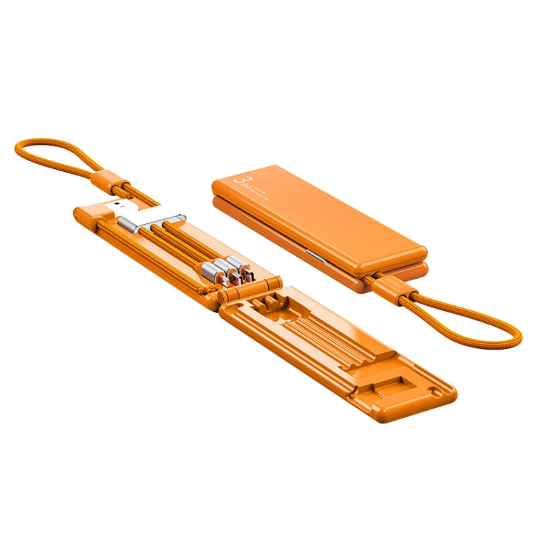 Oatsbasf 03083 便攜多功能 Micro USB + USB-C / Type-C + 8 Pin 三合一充電線，白色、灰色、橙色、綠色