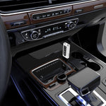 USB 車用藍牙 5.0 轉接器接收器 FM + AUX 音頻雙輸出立體聲發射器，K9 白色
