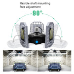 LED 工業礦燈 防水光感折疊三葉車庫燈，60W，80W，100W