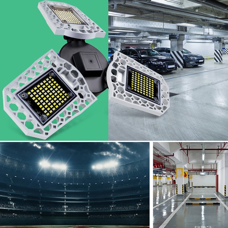 LED 工業礦燈 防水光感折疊三葉車庫燈，60W，80W，100W
