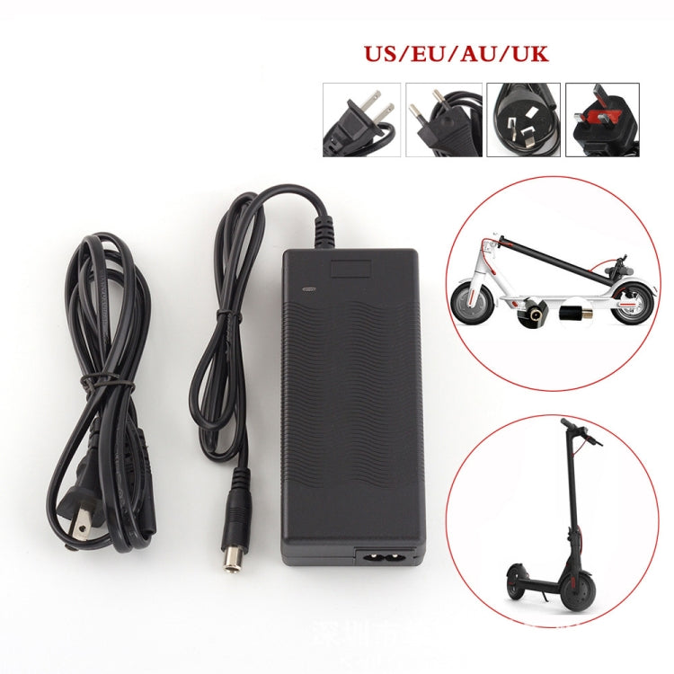 THGX-4202 42V / 2A DC 5.5mm 充電接口通用電動滑板車電源適配器鋰電池充電器，適用於小米米家 M365 及 Ninebot ES2 / ES4，歐規插頭、美規插頭、英規插頭、澳規插頭