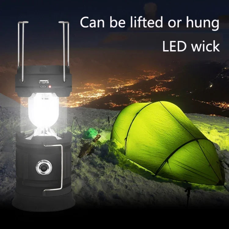 5803 太陽能露營燈戶外 LED 應急便攜燈支持 USB 輸出，太陽能 + USB