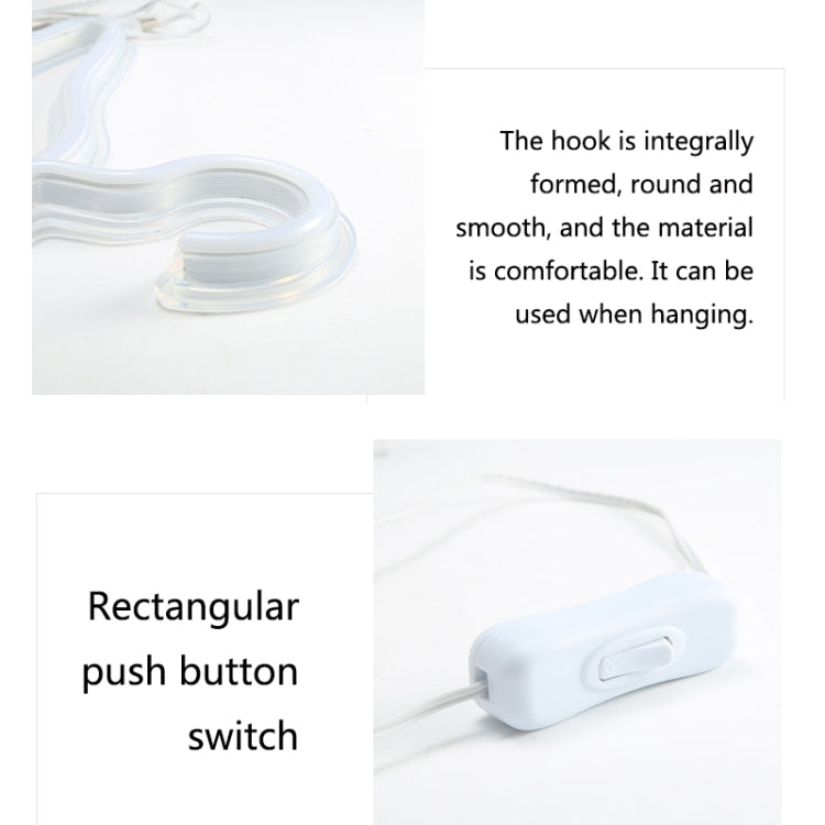 HS-20002 LED 衣架霓虹燈 房間裝飾燈 節日燈，白光，暖光，粉光