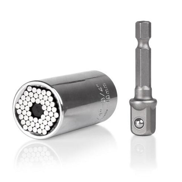 通用扭力扳手頭套筒套7-19mm 電鑽棘輪襯套扳手鑰匙魔術多功能手動工具，7-19mm 扳手