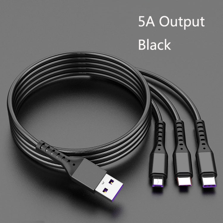 2 件裝 ZZ034 USB 轉 8 針 + USB-C / Type-C + Micro USB 三合一快充線，款式：5A 超快-黑色，迷你-銀色，迷你-紅色，迷你-藍色，迷你-黑色