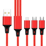2 件裝 ZZ034 USB 轉 8 針 + USB-C / Type-C + Micro USB 三合一快充線，款式：5A 超快-黑色，迷你-銀色，迷你-紅色，迷你-藍色，迷你-黑色