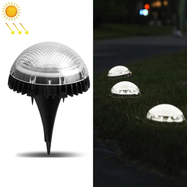8 LED 太陽能圓形地下燈戶外防水草坪樓梯燈，燈光顏色：白光