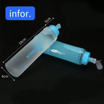 AFISHTOUR TPU 戶外運動軟水袋馬拉松水瓶折疊水袋，容量：400ml（藍色），400ml（透明），300ml（藍色），300ml（透明）